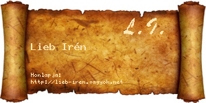 Lieb Irén névjegykártya